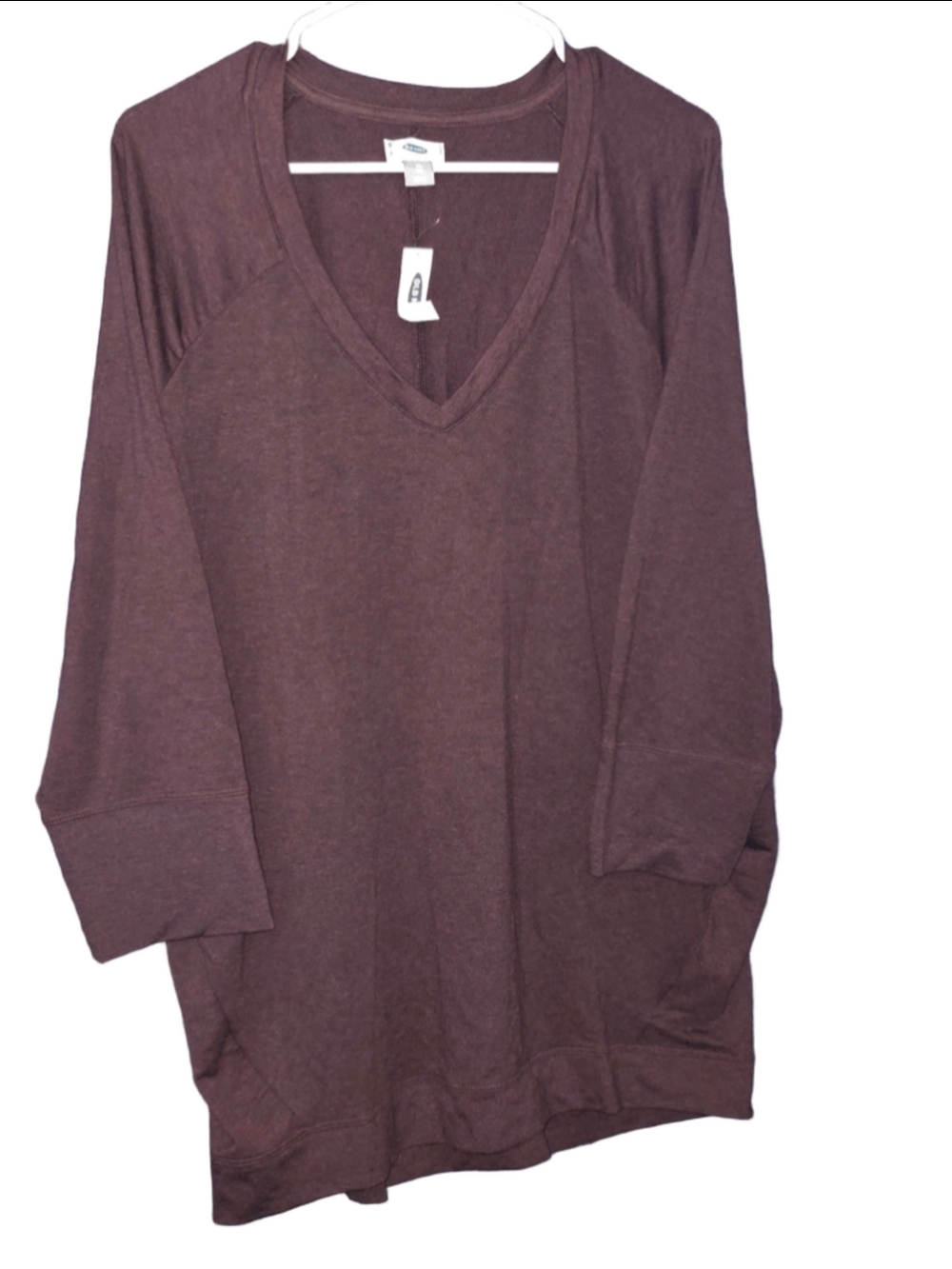 Women's Old Navy Long Sleeve V-Neck Tee plum Size XL casual comfy fall cozy